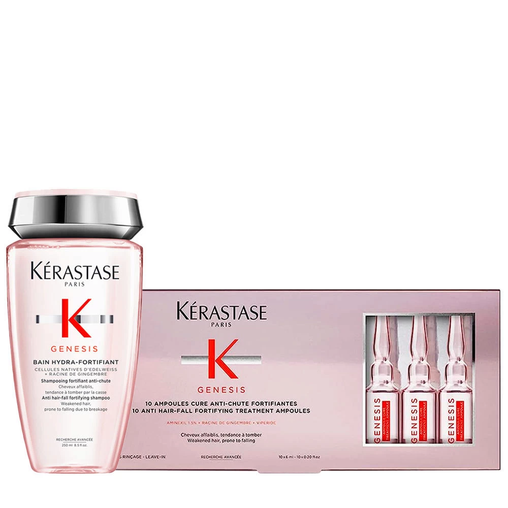 Kérastase Kerastase Genesis Bain Hydra-Fortifiant 250ml Ampoules Cure Anti-Chute Fortifiantes 10x6ml 3 Kérastase Kerastase Genesis Bain Hydra-Fortifiant 250ml Ampoules Cure Anti-Chute Fortifiantes 10x6ml