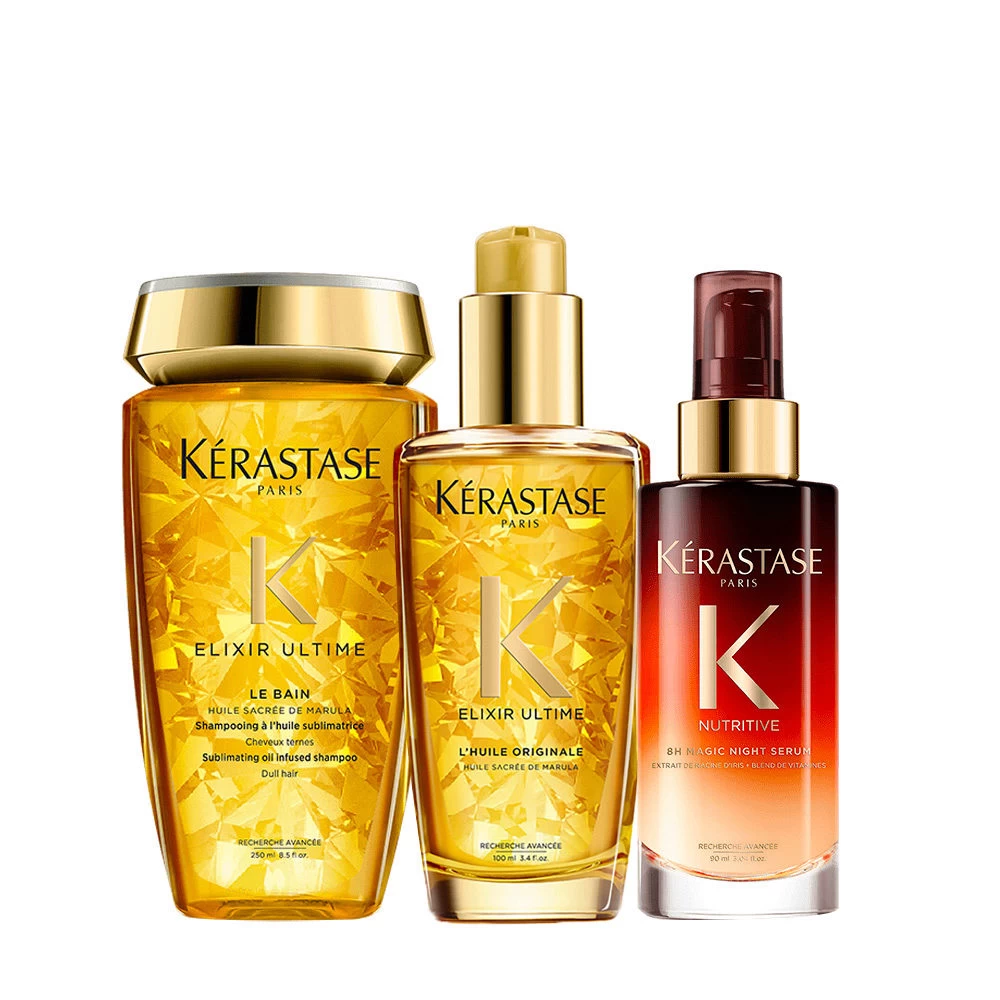 Kérastase Kerastase Elixir Ultime Shampoo 200ml Oil 100ml Night Serum 90ml 3 Kérastase Kerastase Elixir Ultime Shampoo 200ml Oil 100ml Night Serum 90ml