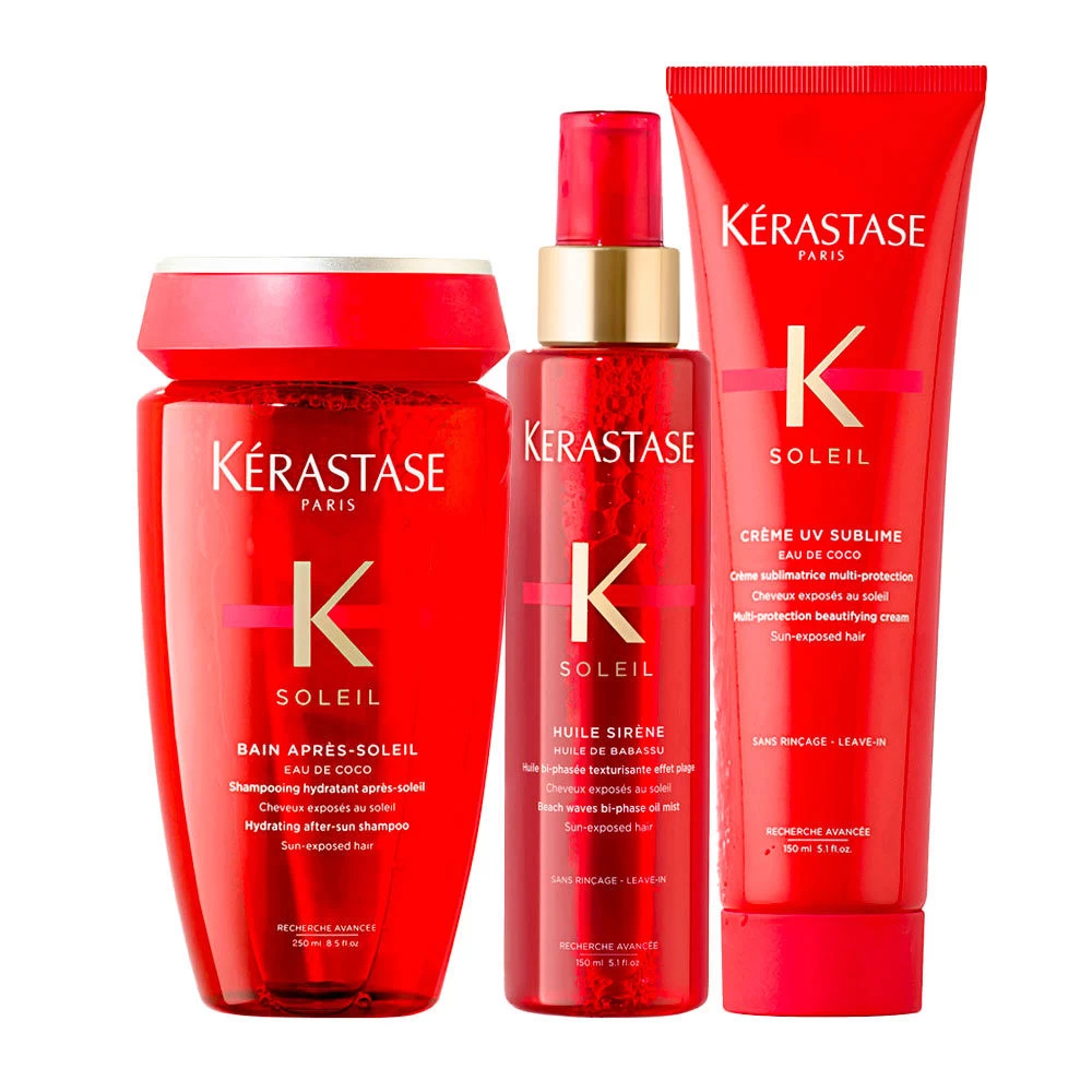 Kérastase Kerastase Soleil Shampoo Apres Soleil 250ml Huile Sirène 150ml Crème UV Sublime 150ml 3 Kérastase Kerastase Soleil Shampoo Apres Soleil 250ml Huile Sirène 150ml Crème UV Sublime 150ml