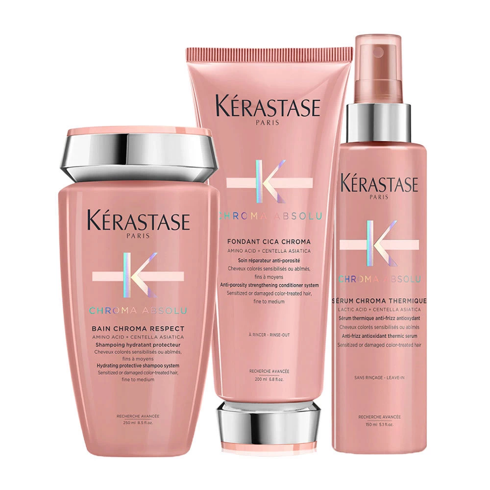 Kérastase Kerastase Chroma Absolu Bain Chroma Respect 250ml Fondant Cica Chroma200ml Serum Thermique150ml 3 Kérastase Kerastase Chroma Absolu Bain Chroma Respect 250ml Fondant Cica Chroma200ml Serum Thermique150ml