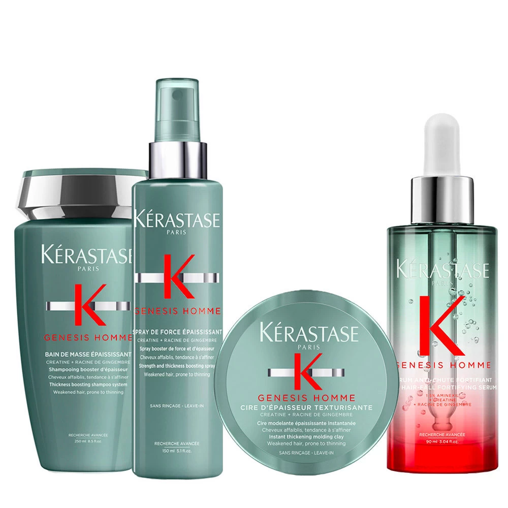 Kérastase Kerastase Genesis Homme Bain Masse Epaississant 250ml Spray 150ml Serum 90ml Cire D' Epaisseur Texturisante 75ml 3 Kérastase Kerastase Genesis Homme Bain Masse Epaississant 250ml Spray 150ml Serum 90ml Cire D' Epaisseur Texturisante 75ml
