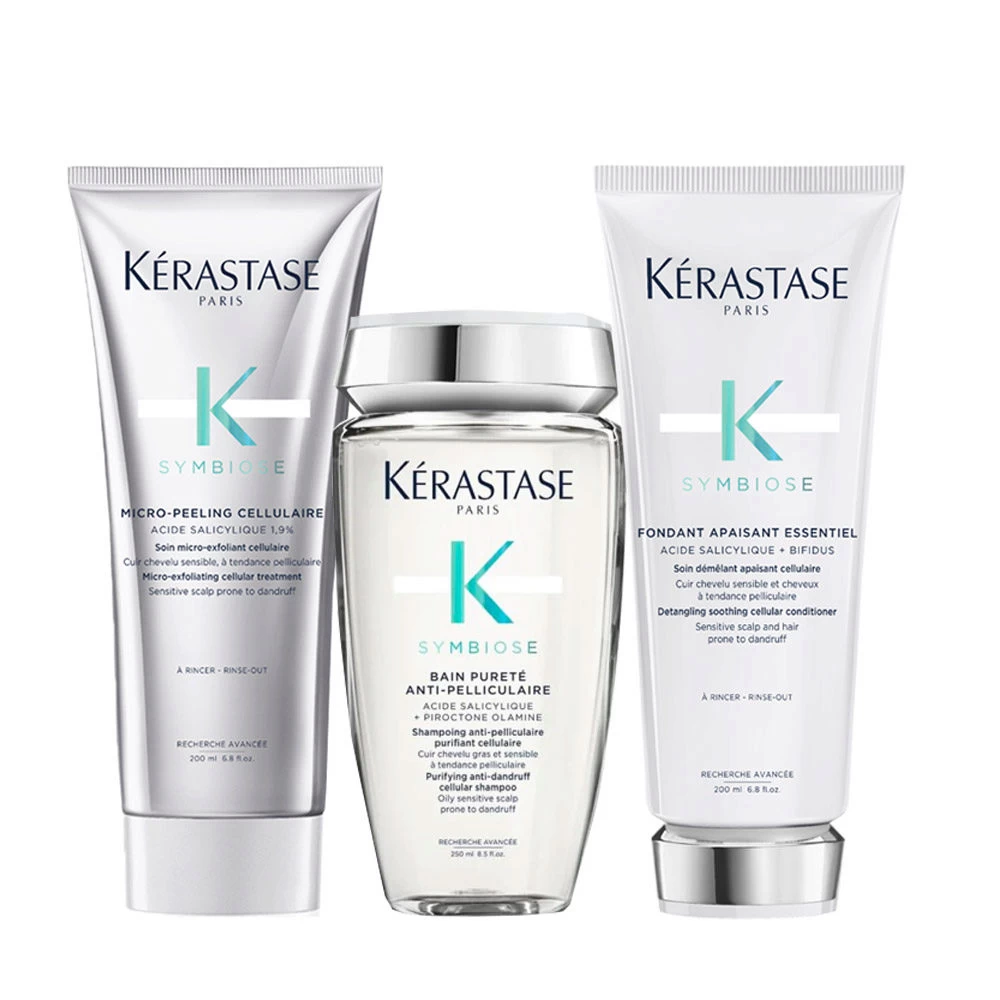 Kérastase Kerastase Symbiose Micro-Peeling Cellulaire 200ml Bain Pureté Anti-Pelliculaire 250ml Fondant Apaisant Essentiel 200ml 3 Kérastase Kerastase Symbiose Micro-Peeling Cellulaire 200ml Bain Pureté Anti-Pelliculaire 250ml Fondant Apaisant Essentiel 200ml