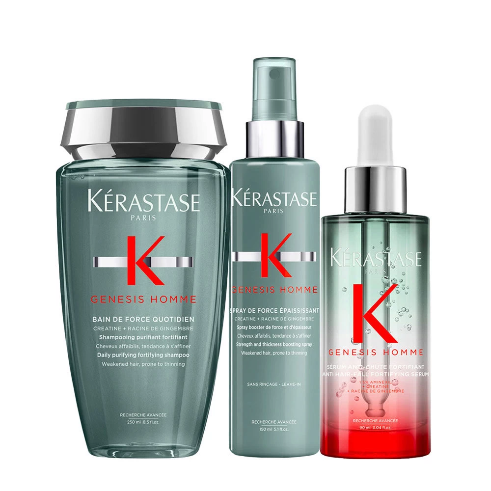Kérastase Kerastase Genesis Homme Bain De Force Quotidien 250ml Spray De Force Epaississant 150ml Serum 90ml 3 Kérastase Kerastase Genesis Homme Bain De Force Quotidien 250ml Spray De Force Epaississant 150ml Serum 90ml