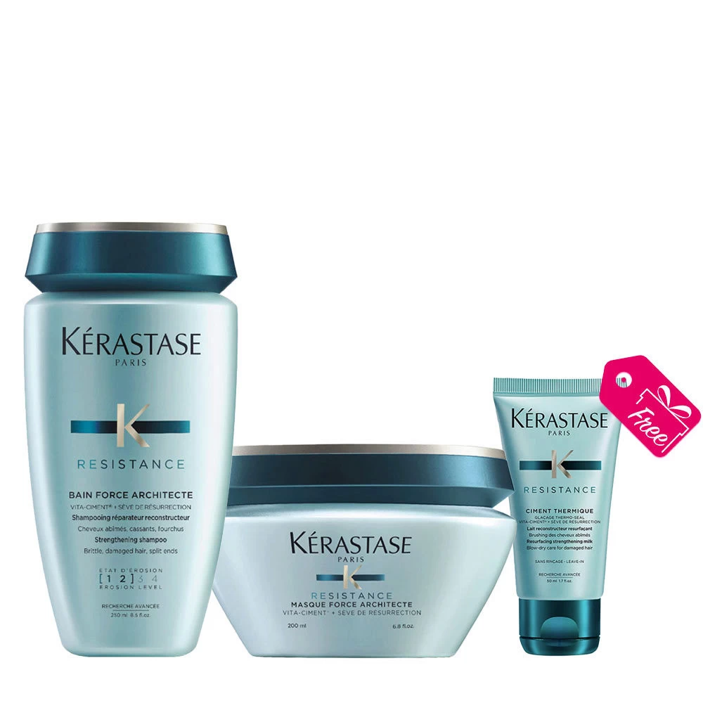Kérastase Kerastase Résistance Bain Force Architecte 250ml Masque Force Architecte 200ml + Ciment Thermique 50ml En Cadeau 3 Kérastase Kerastase Résistance Bain Force Architecte 250ml Masque Force Architecte 200ml + Ciment Thermique 50ml En Cadeau